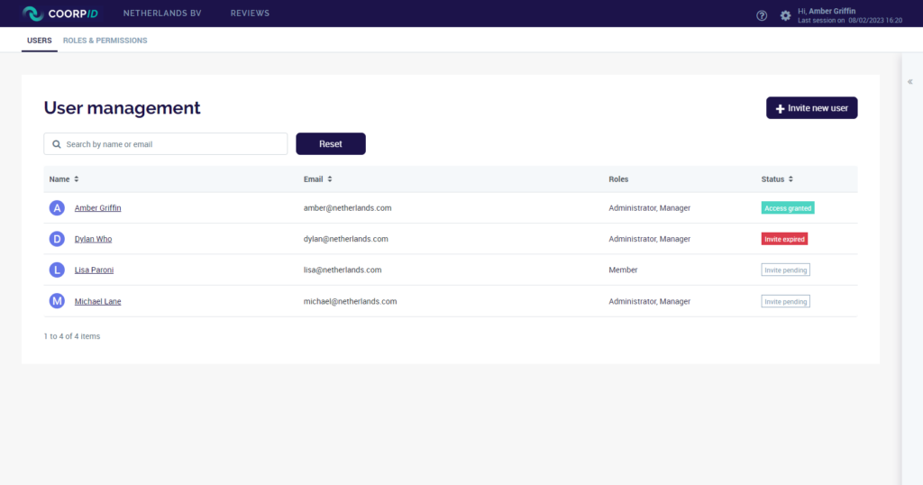 CoorpID onboarding - user management